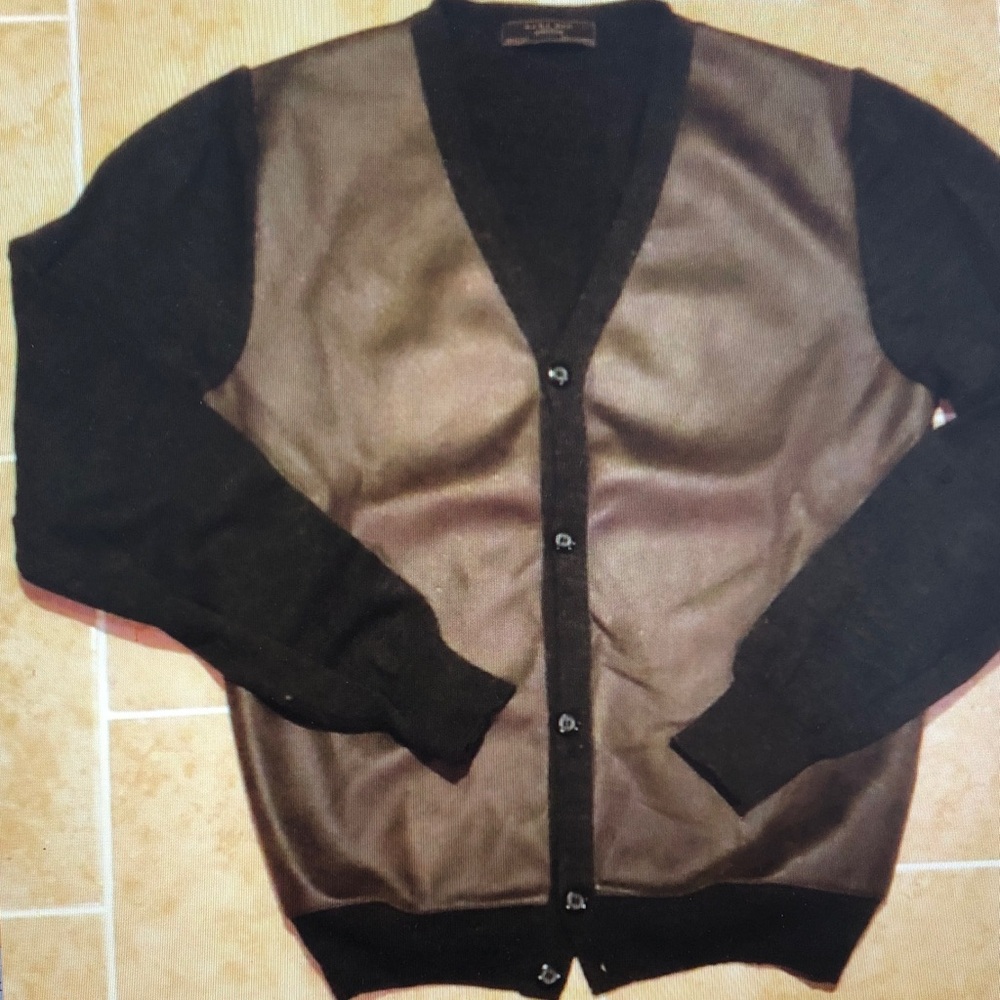 Giorgio Armani Black and Brown Men's Cardigan